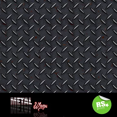 £8.07 • Buy Metal Grid Style Multipurpose Artwork Wrap Sticker Graphic Theme Large Sizes