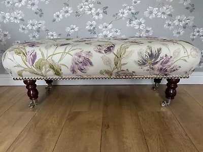 A New Footstool In Laura Ashley Gosford Plum Fabric • £215