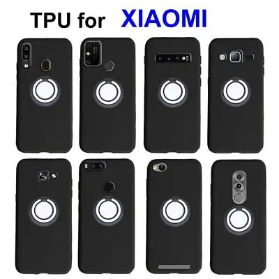 Black TPU Shell Cover With Ring For XIAOMI - Silicone Case For All Models • £9.59