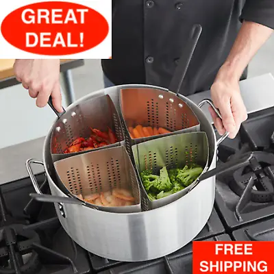 20 Qt. Silver Round Aluminum Pasta Cooker Maker Combo Pot With 4 Strainer Insets • $119.99