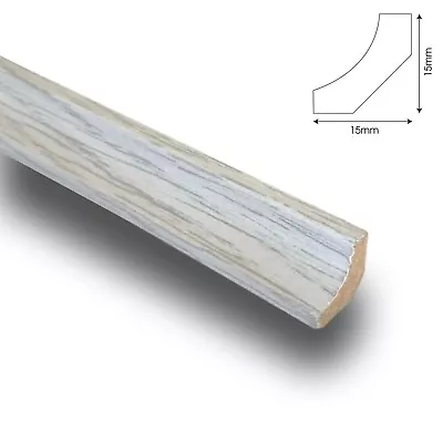 £30.94 • Buy Light Grey Grain Scotia Beading Laminate 10 X 2.4m Lengths Edging Trim Quadrant