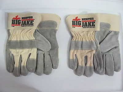 2 Pair Memphis 1700 Big Jake Leather Palm Work Gloves W DuPont Kevlar Size Small • $11.72