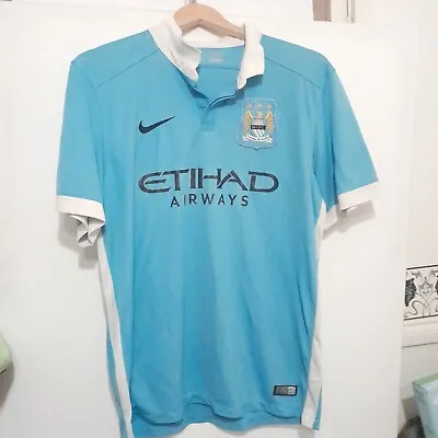 Man City Nike Shirt 2015 2016  Retro Mens Manchester City Size L  • £35