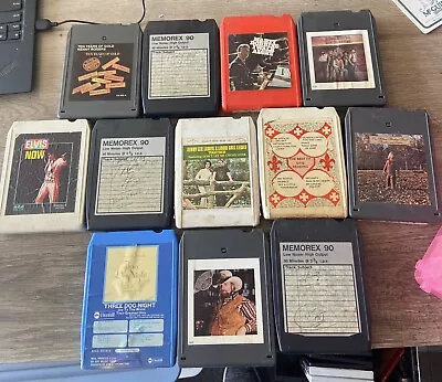 ASSORTED ROCK And More  8 TRACK TAPES / 12 LOT Elvis Allman Brother Jerry Lee • $10.60