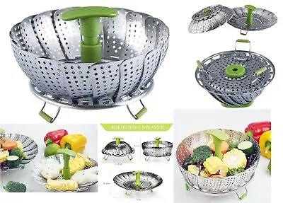 £9.95 • Buy 10  Stainless Mesh Food Vegetable Egg Fruit Steamer Basket Cook Poacher Tool 327