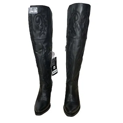 Dan Post Boots Jilted Embroidery  Snip Toe Cowboy  Womens Black Dress Boots DP37 • $234