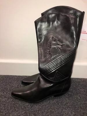 CARVELA Women's Black Cowboy Style Boot Horse Head Design Size 7.5 CG K22 • £8.99