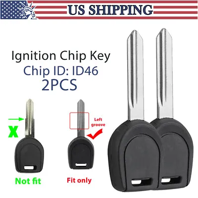 2x Uncut Transponder Key Blank 46 Chip For Mitsubishi Eclipse Galant Endeavor • $14.99