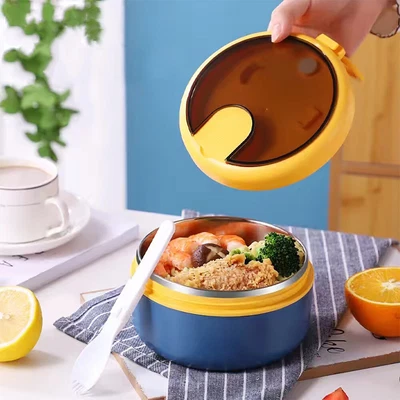 $21.99 • Buy Bento Lunch Box Thermos Food Flask Stainless Steel Insulated Soup Jar Container