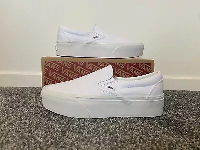 BRAND NEW Vans Classic Slip On Platform - White - UK Size 6.5 • £39