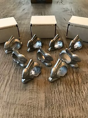 Napkin Rings Set Of 9 Rabbit-shaped Metal/ Pewter Charming Vintage • $39