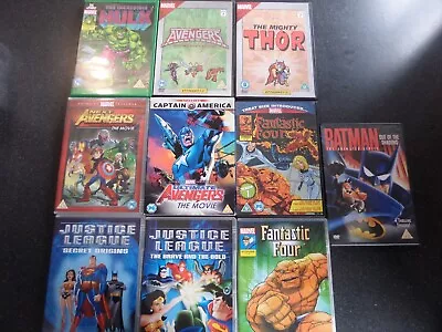 Huge Bundle X 10 Animated Marvel DC Superhero Movie DVDs X 10 Joblot L@@K!! • £4.99