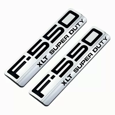 2Pc For 2005-10 F550 XLT SUPER DUTY Emblem Side Fender Badge (Chrome) • $35.99