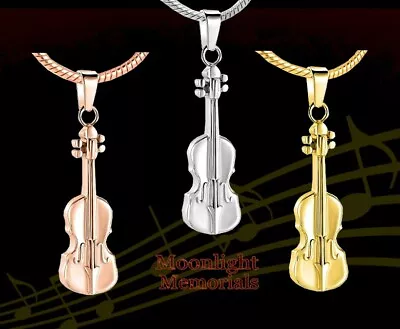 New Violin Musical Instrument Ashes Urn Cremation Memorial Necklace • $14.95