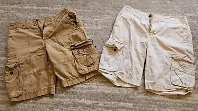 2 Pair Mossimo Supply Co Shorts Mens 32 Brown & Cream Color • $9