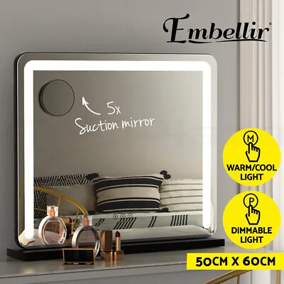 Embellir Makeup Mirror With Light Hollywood Vanity LED Tabletop Mirrors 50X60CM • $86.95