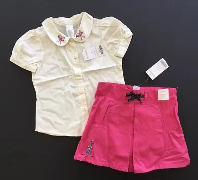 $29.95 • Buy NWT Gymboree Outlet Petite Mademoiselle 4 4T Paris Top & Pink Eiffel Tower Skirt