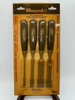 Vintage Set 4 Marples Record Blue Chip Chisels. M444 Sheffield England See Desc • $79.99