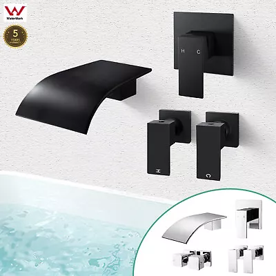 ACA Bathroom Tap Waterfall Bath Spout Bathtub Shower Mixer Taps Brass Square • $70.99