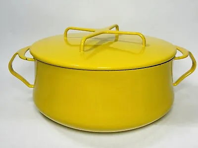 Vintage Dansk Yellow Enamel Kobenstyle 3 Qt Dutch Oven Pot W/ Trivet Lid France • $59.99