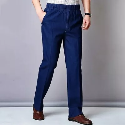 Men Stretch Slim Fit Jeans Pants Lightweight Casual Elastic Middle-aged&Old-aged • $23.74