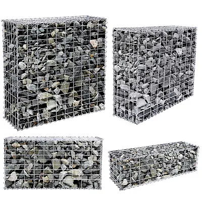 SONGMICS Gabion Stone Basket Retaining Wall Garden Wire Cage Fench Privacy Fench • £35.99