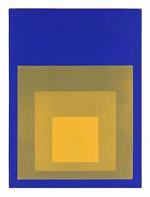 Abstract Painting Acrylic Hard Edge Geometric Mid Century Vintage Josef Albers • $250