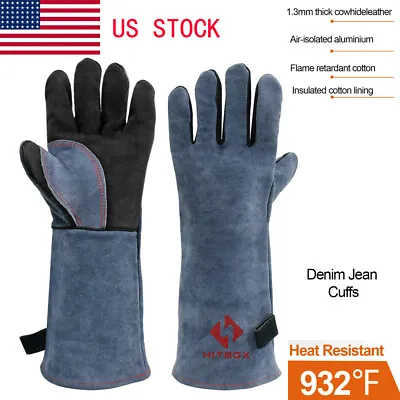 $15.03 • Buy 16  TIG Welding Gloves Cowhide Leather For Barbecue Fireplace MIG Welder Gloves