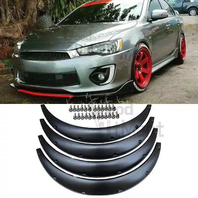 For Mitsubishi Lancer 4x 3.5  Car Flexible Fender Flares Wheel Arches Body Kit • $69.53