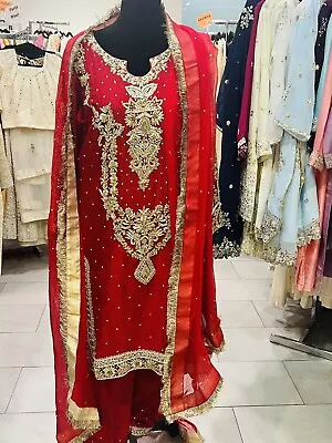 Pakistani Indian  Beautiful Heavy Designer Dress For Wedding Or Party • $290