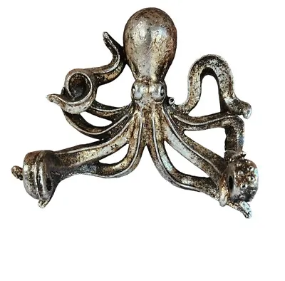 Octopus Bathroom Single Roll Toilet Paper Holder Nautical Silver Bronze Gold • £16.38