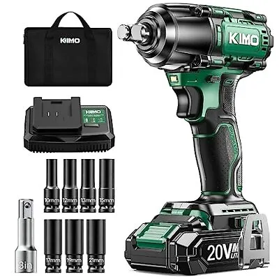 KIMO Cordless Impact Wrench 1/2  Brushless Impact Driver With 332 Ft-lb Max ... • $141.76