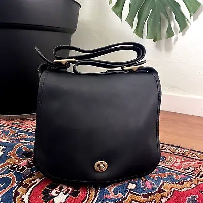 Coach Vintage Stewardess Crossbody Bag 9525 Black Leather • $60