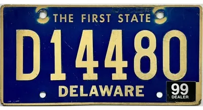 *99 CENT SALE*  1999 Delaware DEALER License Plate #14480 RIVETED NUMBERS NR • $7.50