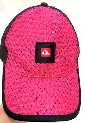 Quiksilver Men's Golf Hat Black Mesh + Fuchsia/Pink Adjustable Strap-back Cap • $10.28