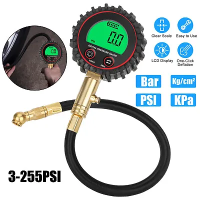 Digital Accurate Air Pressure Tire Gauge 255PSI Meter Tester For Truck Car Bike • $16.98