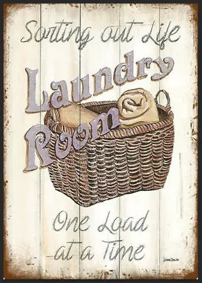 £5.99 • Buy Laundry Room One Load At A Time Kitchen House Home Metal Wall Sign Vintage Retro