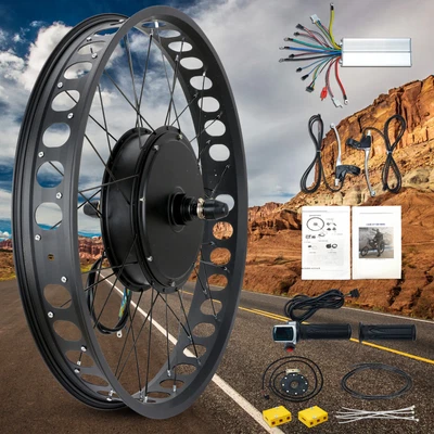 $319 • Buy Electric Bicycle Conversion Kit Fat Tire 48V 1000W Front Hub Motor Wheel EBIKE