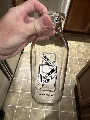 Drapeaus Dairy ACL Quart Milk Bottle Lewiston Maine ME • $19.99