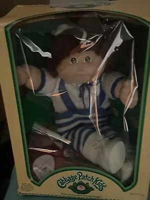 Original Cabbage Patch Kids Doll  Brown Hair Coleco 1983 NIB Box +Bag Of Clothes • $295
