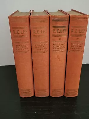 Lot 4 Volumes Douglas Southall Freeman R E Lee Biography Volume I Signed 1934 • $250