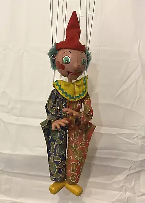 VINTAGE PELHAM PUPPETS SM CLOWN IN HARLEQUIN OUTFIT 1960s - UNBOXED • £29.99