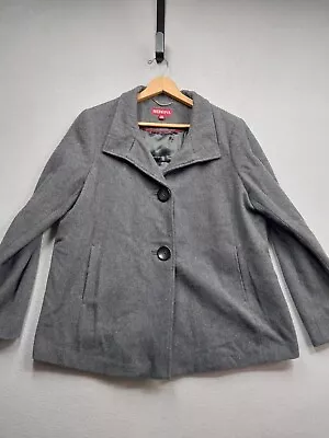 Merona Peacoat Womens Size XXL Gray Wool Blend Single Breasted Lined Jacket • $19.99