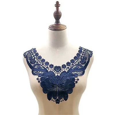 Neck Round Collar Lace Applique Embroidery Blossom Wedding Dancing Dress Trim • £3.99