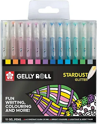 Sakura Gelly Roll Gel Pens - Stardust Glitter - Assorted - Pack Of 12 • £18.47