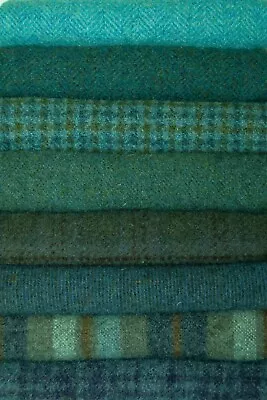 HAND DYED RUG HOOKING WOOL Mill-Dyed ~  GOTTA LOVE The BLUES  (8-pc. Combo) • $26.95