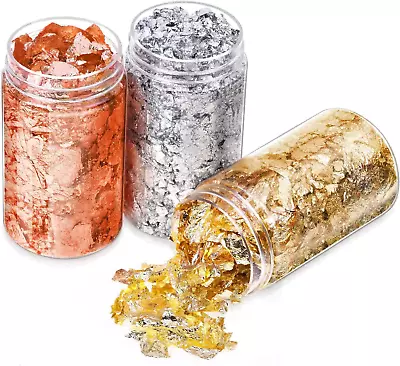 Gold Foil Flakes For Resin  Imitation Gold Foil Flakes Metallic Leaf For Nails • $12.02