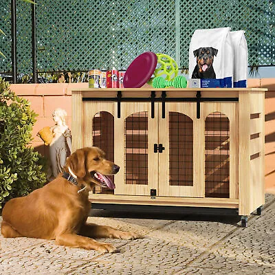 $185.99 • Buy X-Large Wood Heavy Duty Dog Crate Kennel Cage Chew-Resistant With Sliding Door