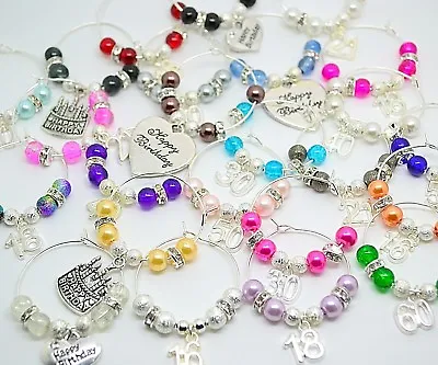 £1.65 • Buy Happy Birthday Special Age Celebration Party Wine Glass Charms Lots Of Colours