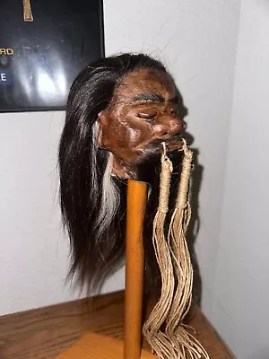 Dark Haired Warrior Jivaro Shrunken Head -tsantsa • $69.95